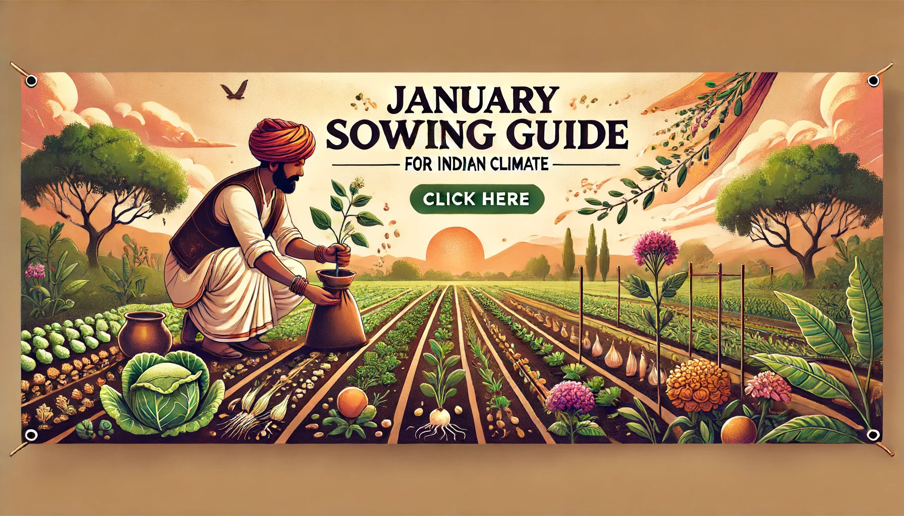 January Sowing Guide for Vegetables, Flowers, and Exotic Herbs in Indian Climate