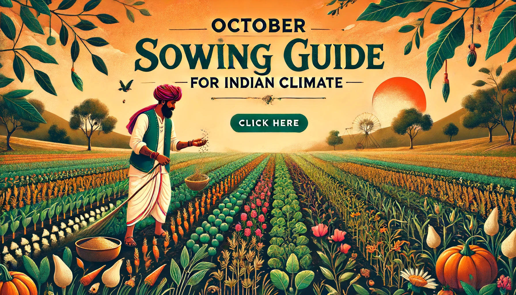 October Sowing Guide for Vegetables, Flowers, and Exotic Herbs in Indian Climate